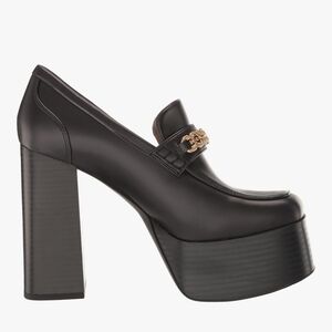 Sam Edelman Rowe Black Loafers with Gold Chain